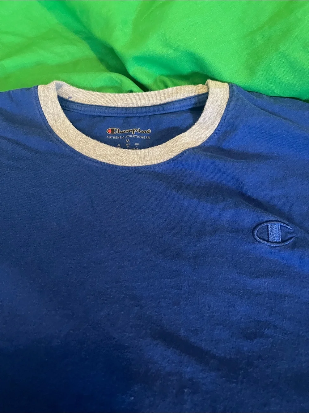 Champion Navy Short-Sleeve Ringer Tee with White Trim - Picture 6 of 7